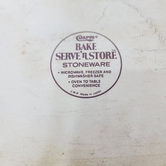 Vintage MCM 1970's Capri Bake Serve n Store Augratin Orange Flower Baking Dish - Picture 7 of 12